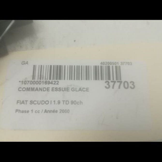 Commande essuie glace occasion FIAT SCUDO I Phase 1 02-1996->12-2003 1.9 TD 90ch 3