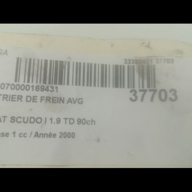 Etrier de frein avant gauche occasion FIAT SCUDO I Phase 1 02-1996->12-2003 1.9 TD 90ch 9946009 3