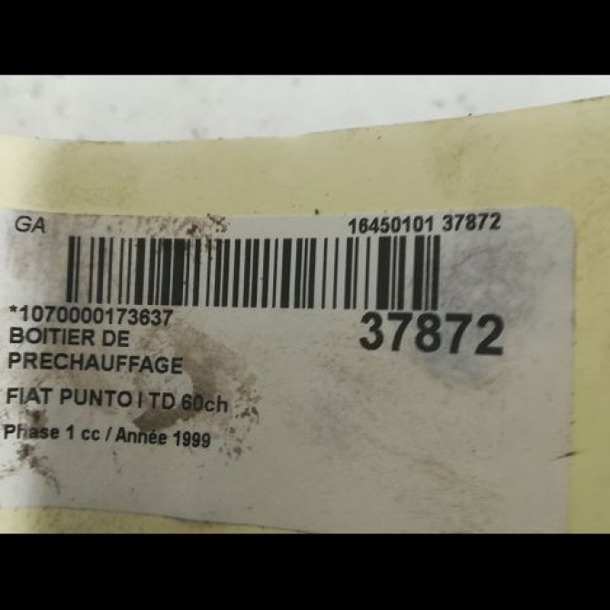 Boitier de préchauffage occasion FIAT PUNTO I Phase 1 11-1993->10-1999 TD 60ch 46438456 3