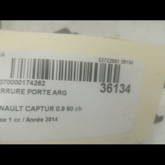 Serrure porte arg occasion RENAULT CAPTUR Phase 1 02-2013->... 0.9 90 ch 805034742R 4