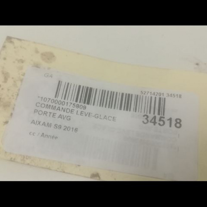 Commande lève-glace porte avant gauche occasion AIXAM S9 3