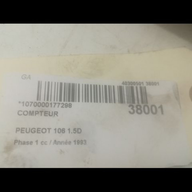 Compteur occasion PEUGEOT 106 Phase 1 09-1991->04-1996 1.5D 6100EY 3