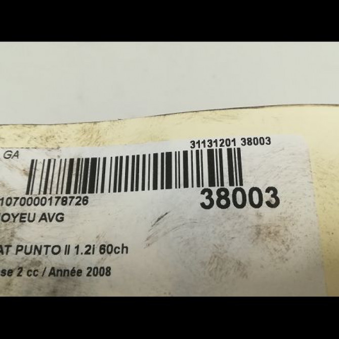 Moyeu avg occasion FIAT PUNTO II Phase 2 05-2003->10-2009 1.2i 60ch 51753790 3