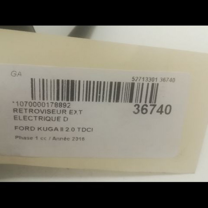Retroviseur exterieur electrique droit occasion FORD KUGA II Phase 1 09-2012->... 2.0 TDCI 150ch 2289794 3
