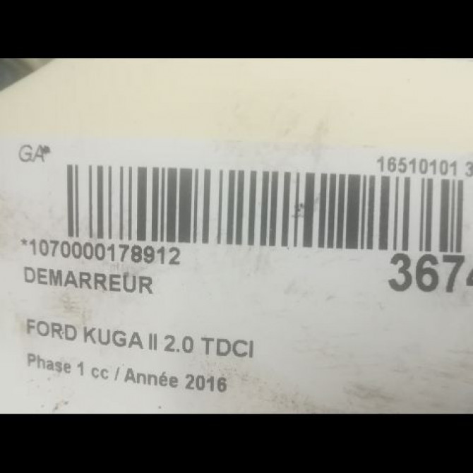 Démarreur occasion FORD KUGA II Phase 1 09-2012->... 2.0 TDCI 150ch 1870892 4