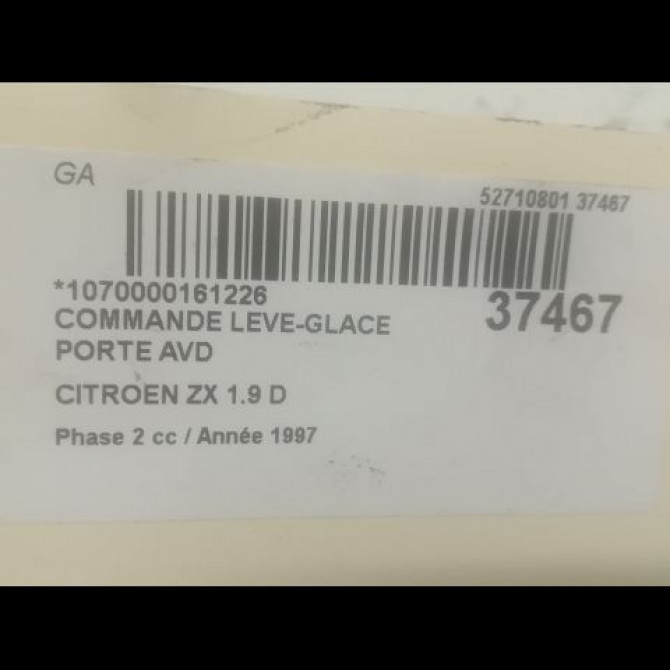 Commande lève-glace porte avant droite occasion CITROEN ZX Phase 2 07-1994->06-1998 1.9 D 3