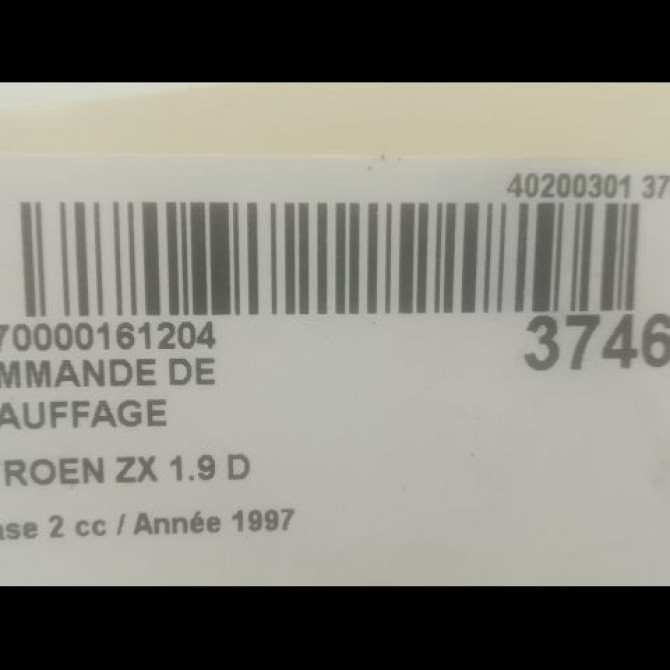 Commande de chauffage occasion CITROEN ZX Phase 2 07-1994->06-1998 1.9 D 3