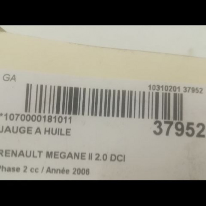 Jauge a huile occasion RENAULT MEGANE II Phase 2 01-2006->06-2009 2.0 DCI 150ch 2