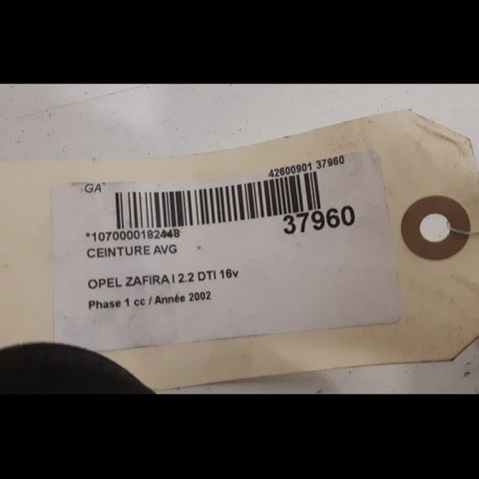 Ceinture avant gauche occasion OPEL ZAFIRA I Phase 1 03-1999->07-2005 2.2 DTI 16v 125ch 90560635 3