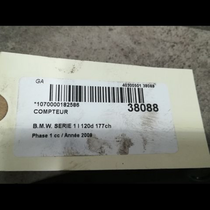 Compteur occasion B.M.W. SERIE 1 I Phase 1 01-2007->07-2011 120d 177ch 62109283804 3