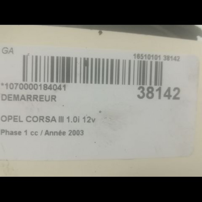 Démarreur occasion OPEL CORSA III Phase 1 10-2000->08-2003 1.0i 12v 9198701 3
