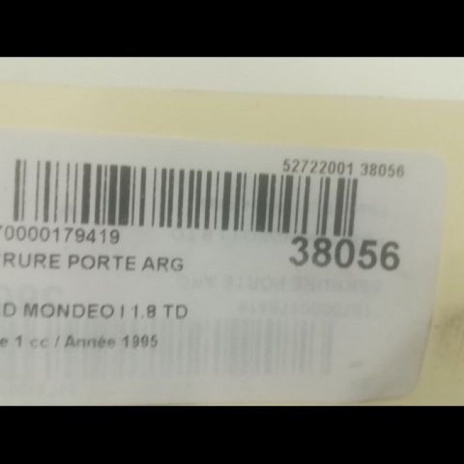Serrure porte arg occasion FORD MONDEO I Phase 1 01-1993->09-1996 1.8 TD 4