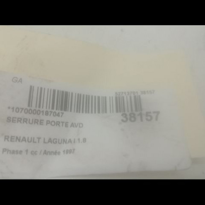 Serrure porte avd occasion RENAULT LAGUNA I Phase 1 01-1994->04-1998 1.8 7701038406 3