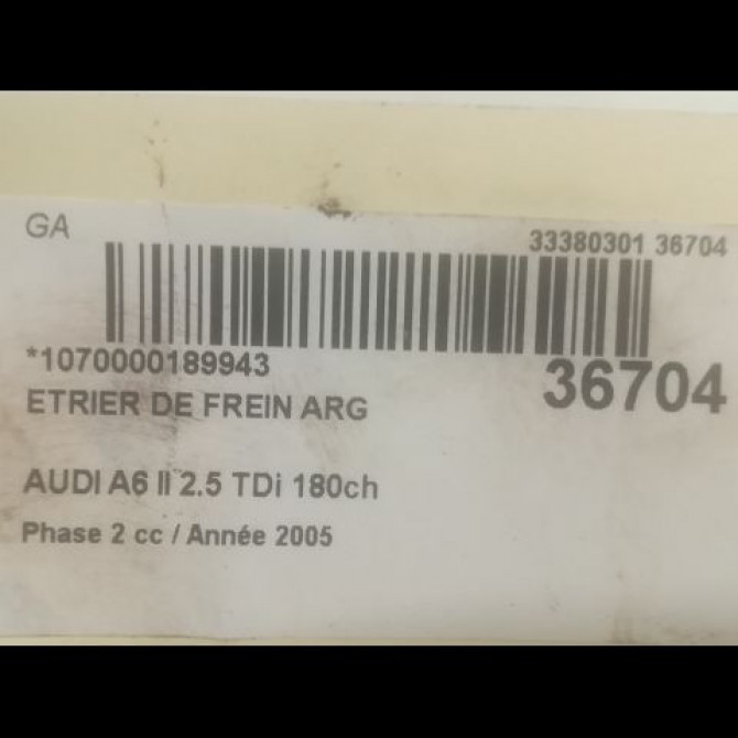 Etrier de frein arrière gauche occasion AUDI A6 II Phase 2 07-2001->05-2004 2.5 TDi 180ch 3