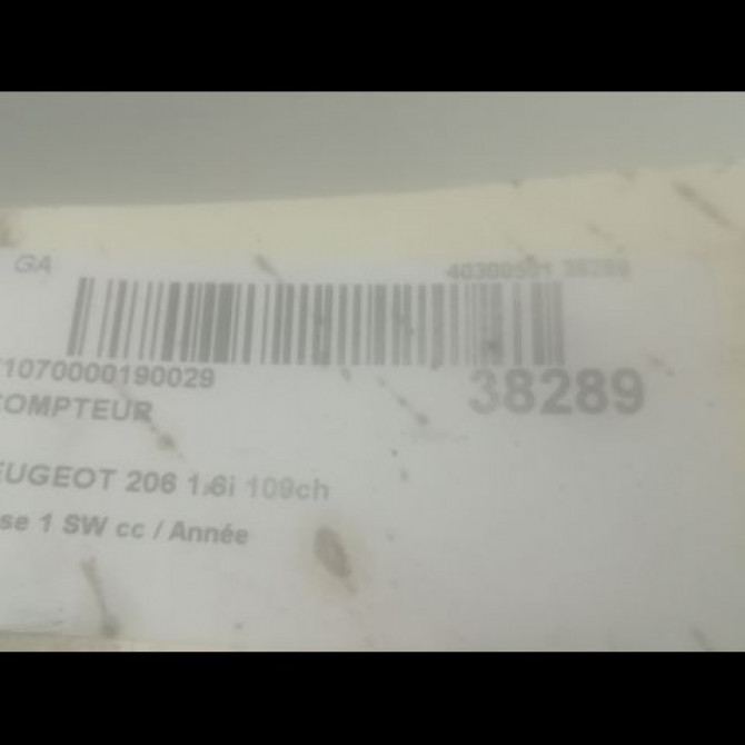 Compteur occasion PEUGEOT 206 206 phase 1 SW 2002-06-01->2006-12-31 1.6i 109ch 3