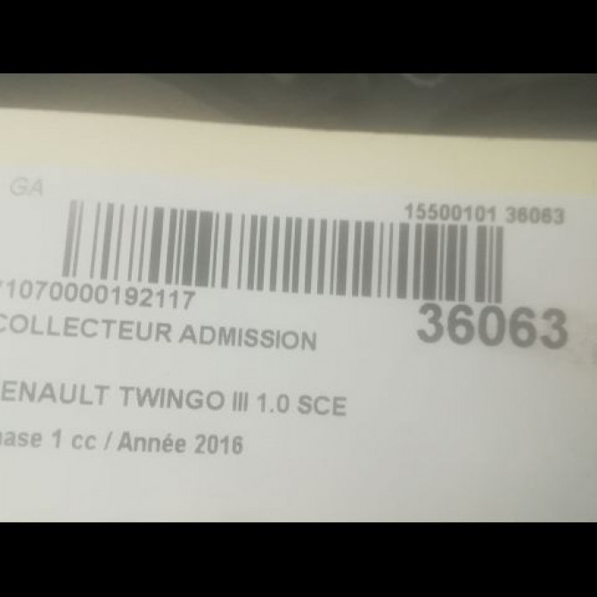 Collecteur admission occasion RENAULT TWINGO III Phase 1 06-2014->... 1.0 SCE 12v 70ch 140034490R 2