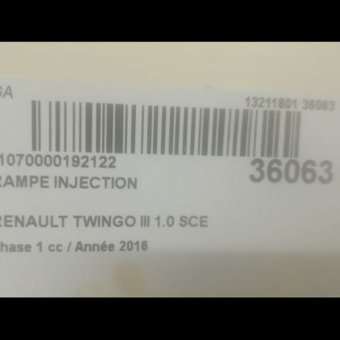 Rampe injection occasion RENAULT TWINGO III Phase 1 06-2014->... 1.0 SCE 12v 70ch 175202322R 3