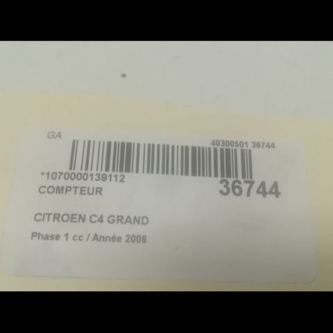 Compteur occasion CITROEN C4 GRAND PICASSO I Phase 1 10-2006->09-2013 1.6 HDI 110ch 6103V4 3