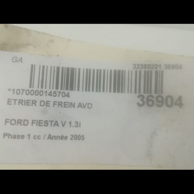 Etrier de frein avant droit occasion FORD FIESTA V Phase 1 09-2002->10-2005 1.3i 1478474 3