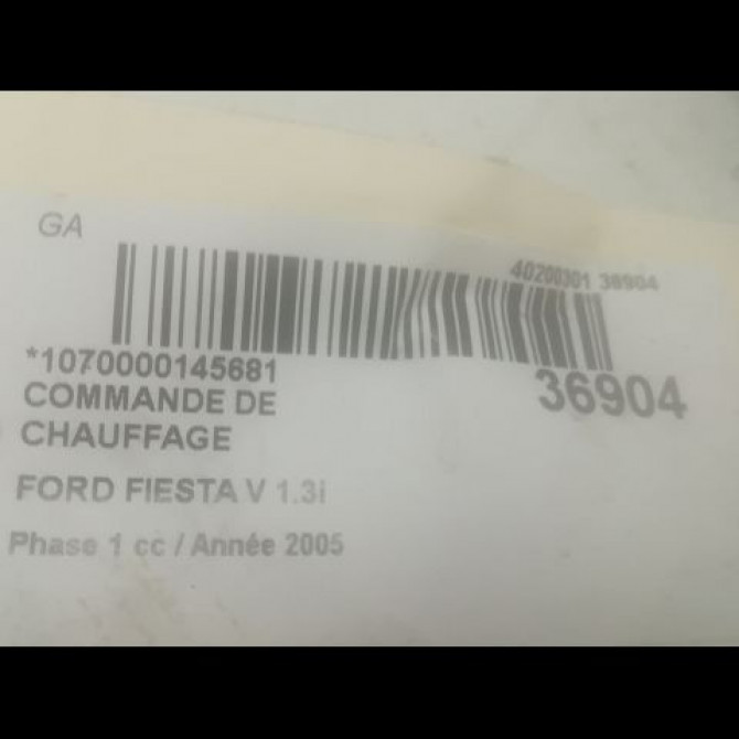 Commande de chauffage occasion FORD FIESTA V Phase 1 09-2002->10-2005 1.3i 3