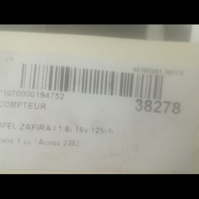Compteur occasion OPEL ZAFIRA I Phase 1 03-1999->07-2005 1.8i 16v 125ch 9195038 3