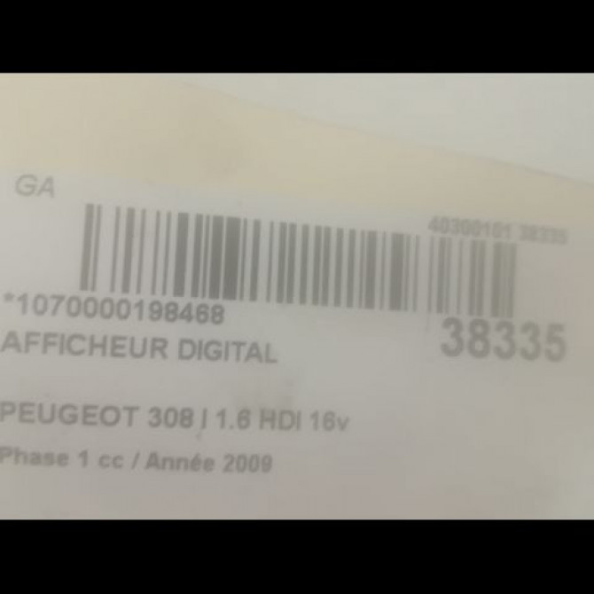 Afficheur digital occasion PEUGEOT 308 I Phase 1 09-2007->03-2011 1.6 HDI 16v 90ch 3