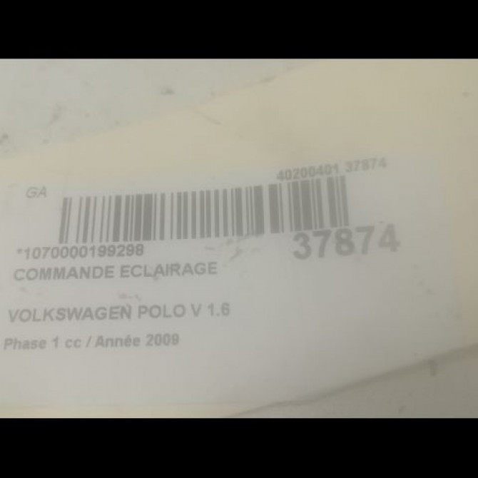 Commande eclairage occasion VOLKSWAGEN POLO V POLO V Phase 1 2009-09-01->2014-05-31 1.6 TDI 90 6R0941531HAPV 3