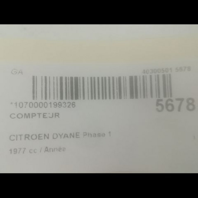 Compteur occasion CITROEN DYANE Phase 1 03-1963->07-1983 3