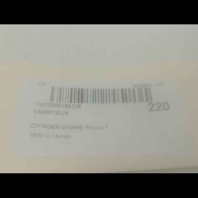 Compteur occasion CITROEN DYANE Phase 1 03-1963->07-1983 3
