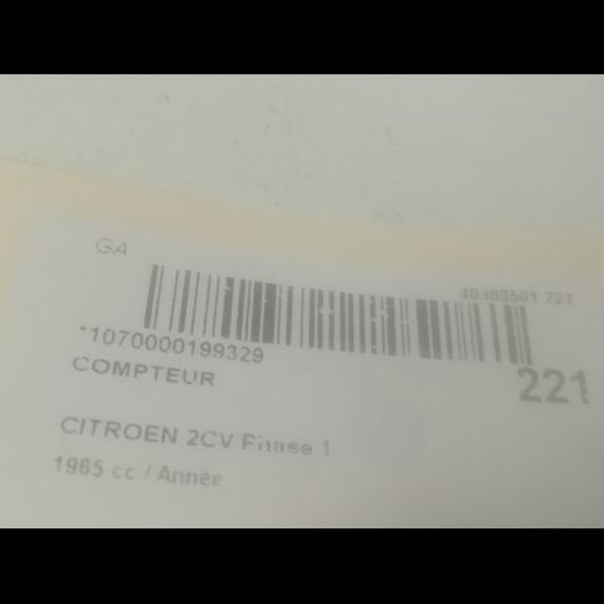 Compteur occasion CITROEN 2CV Phase 1 06-1975->06-1990 3