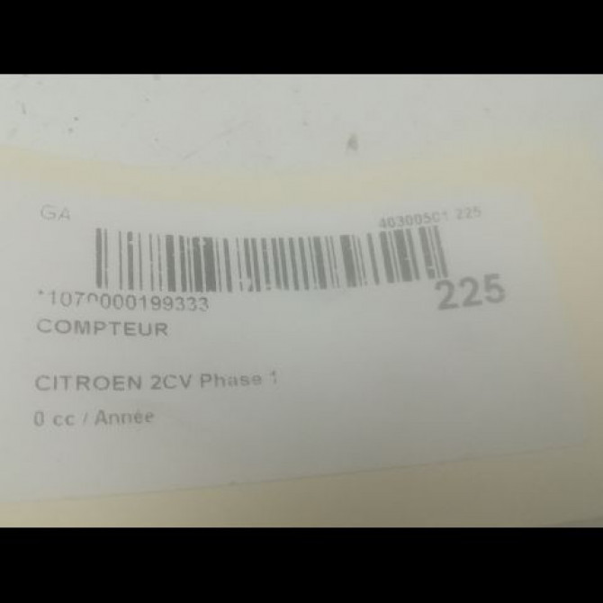 Compteur occasion CITROEN 2CV Phase 1 06-1975->06-1990 3