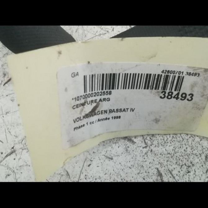 Ceinture arrière gauche occasion VOLKSWAGEN PASSAT IV Phase 1 10-1996->10-2000 1.9 TDI 110ch 3B9857805DHCP 2