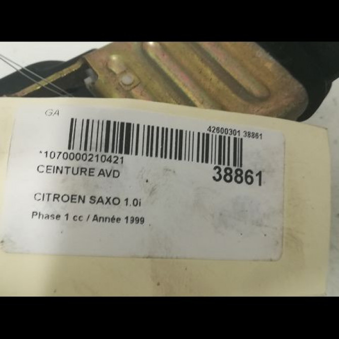 Ceinture avant droite occasion CITROEN SAXO Phase 1 03-1996->09-1999 1.0i 8973X7 4