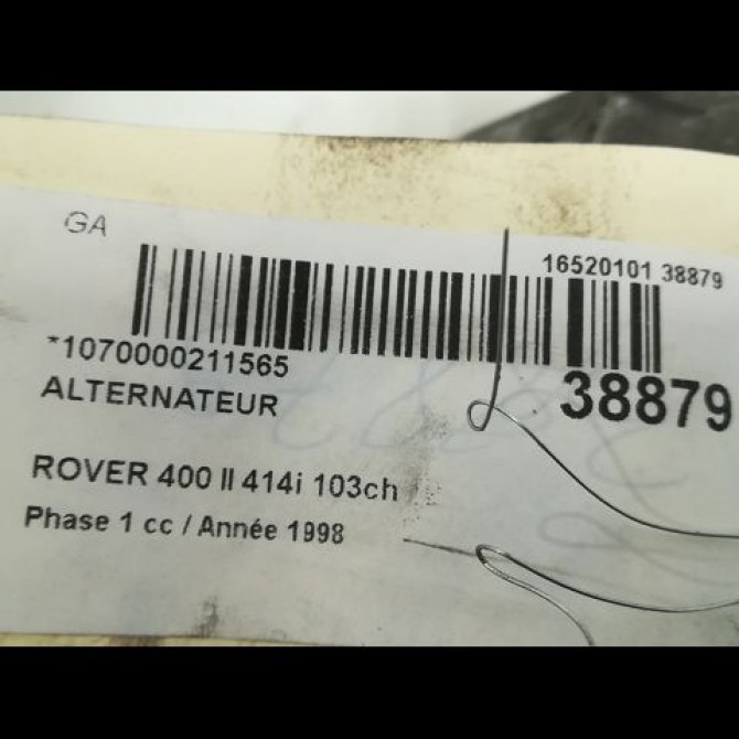 Alternateur occasion ROVER 400 II Phase 1 09-1995->04-2000 414i 103ch 4