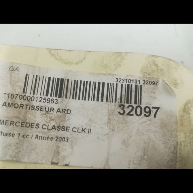 Amortisseur arrière droit occasion MERCEDES CLASSE CLK II Phase 1 05-2002->12-2009 270 CDI 2093260200 2