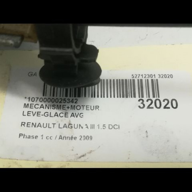 Mecanisme+moteur leve-glace avg occasion RENAULT LAGUNA III Phase 1 10-2007->10-2010 1.5 DCI 807010002R 5