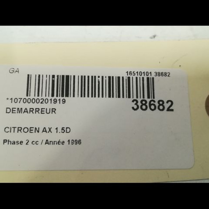 Démarreur occasion CITROEN AX Phase 2 07-1991->06-1998 1.5D 5802G2 3