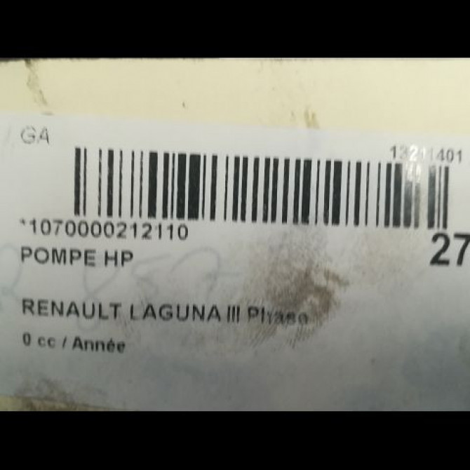 Pompe hp occasion RENAULT LAGUNA III Phase 1 COUPE 08-2008->03-2013 4