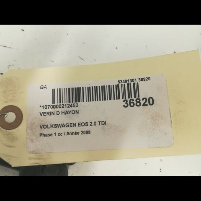 Verin droit hayon occasion VOLKSWAGEN EOS Phase 1 04-2006->01-2011 2.0 TDI 140ch 2
