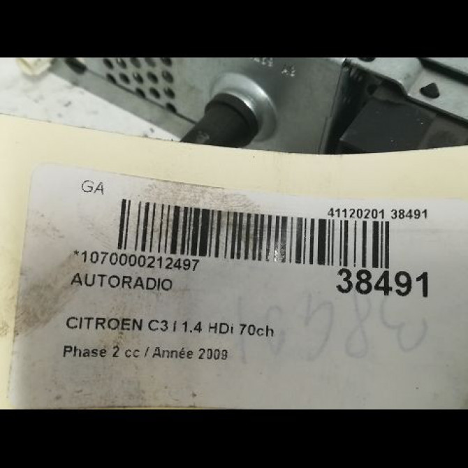 Autoradio occasion CITROEN C3 I Phase 2 10-2005->12-2010 1.4 HDi 70ch 3
