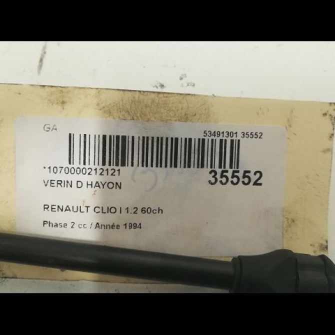 Verin droit hayon occasion RENAULT CLIO I Phase 2 03-1994->03-1996 1.2 60ch 7700800311 2