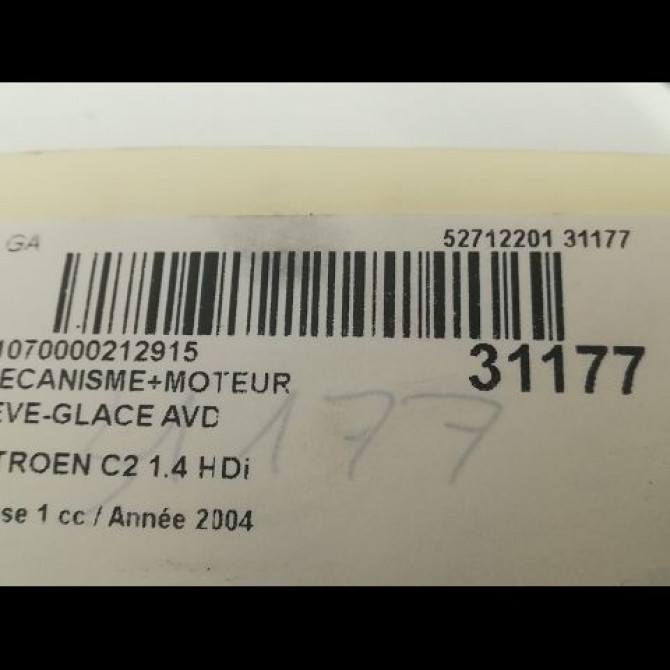 Mecanisme + moteur lève-glace avant droit occasion CITROEN C2 Phase 1 09-2003->10-2008 1.4 HDi 9222X2 3