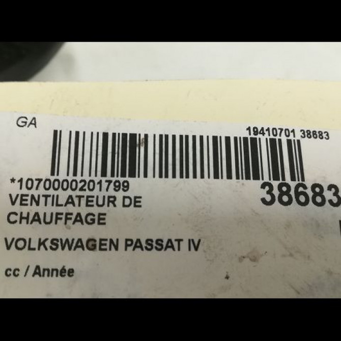 Ventilateur de chauffage occasion VOLKSWAGEN PASSAT IV 3