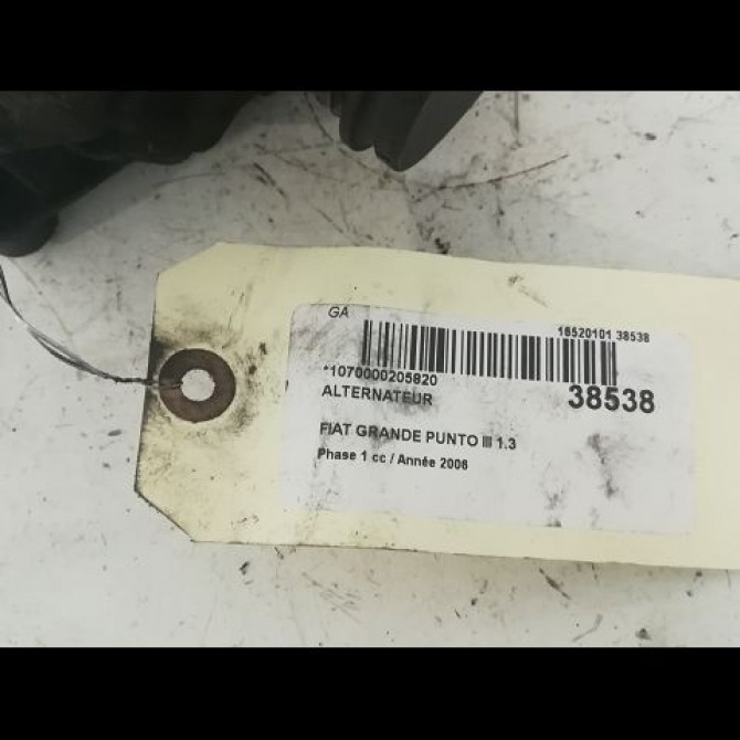Alternateur occasion FIAT GRANDE PUNTO III Phase 1 09-2005->12-2013 1.3 DT MULTIJET 16v 75ch 3