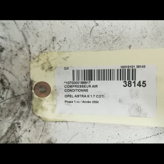 Compresseur air conditionne occasion OPEL ASTRA III ASTRA III Phase 1 2004-04-01->2006-12-31 1.7 CDTI 100ch 13297443 3