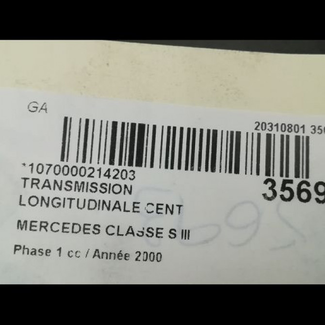 Transmission longitudinale cent occasion MERCEDES CLASSE S III Phase 1 10-1998->09-2005 S600 367ch 2