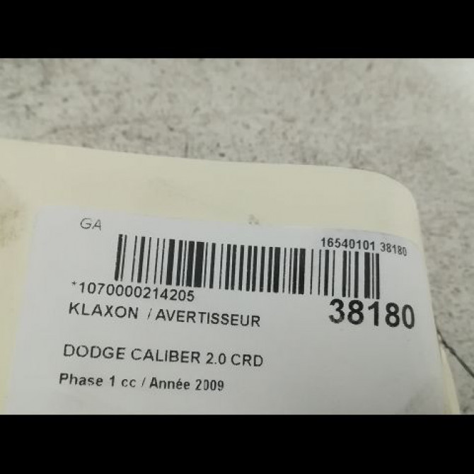 Klaxon  / avertisseur occasion DODGE CALIBER Phase 1 06-2006->... 2.0 CRD 4671942AF 2