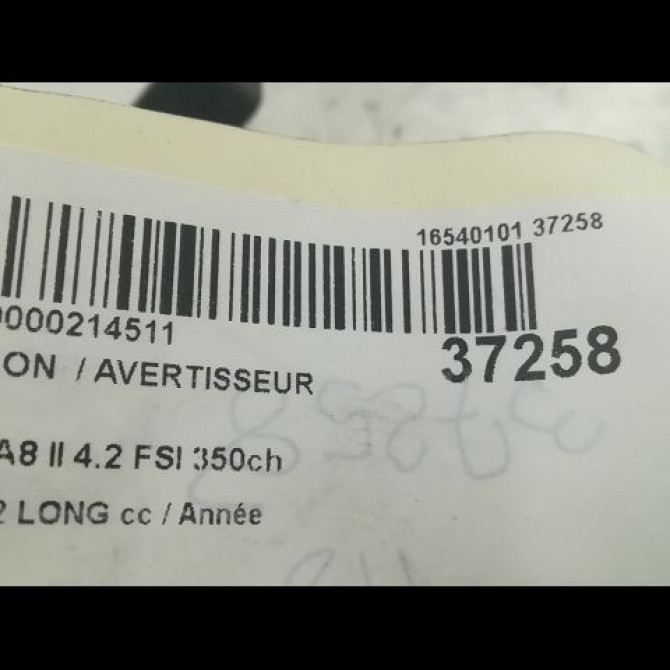 Klaxon  / avertisseur occasion AUDI A8 II Phase 2 LONG 12-2007->12-2009 4.2 FSI 350ch 2