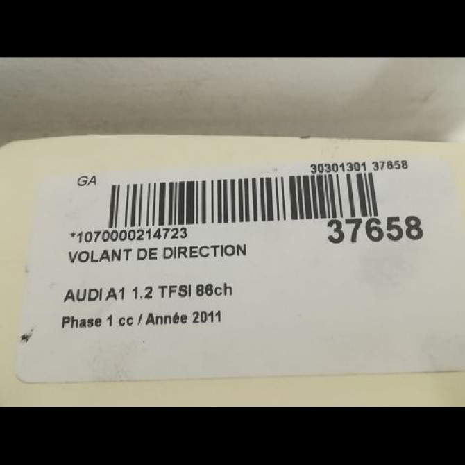 Volant de direction occasion AUDI A1 Phase 1 06-2010->03-2015 1.2 TFSI 86ch 8X0419091MAOB 3