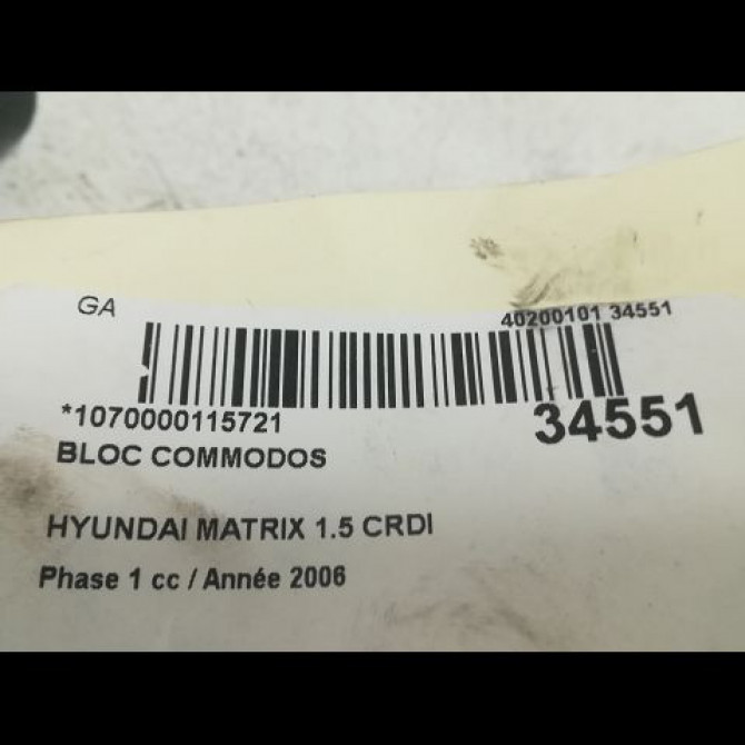 Bloc commodos occasion HYUNDAI MATRIX Phase 1 09-2001->09-2009 1.5 CRDI 110ch 5